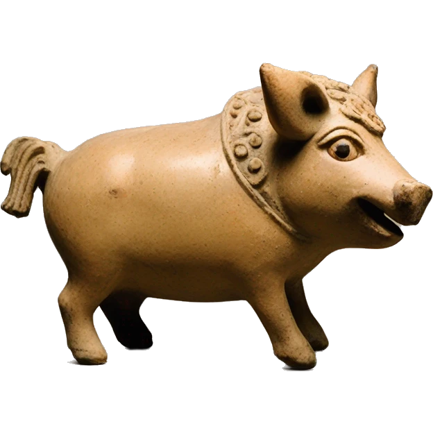 boar vessel 500-600 BC Etruscan ceramic  emoji
