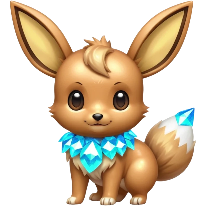 Kawaii Shiny Glowing Neon Glittery Sparkly Bling-bling Glittery Eevee Full Body emoji