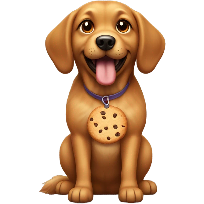Dog eating cookies emoji