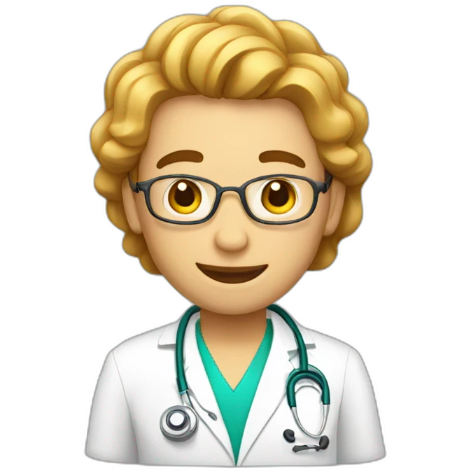 Medico de familia con poco pelo emoji