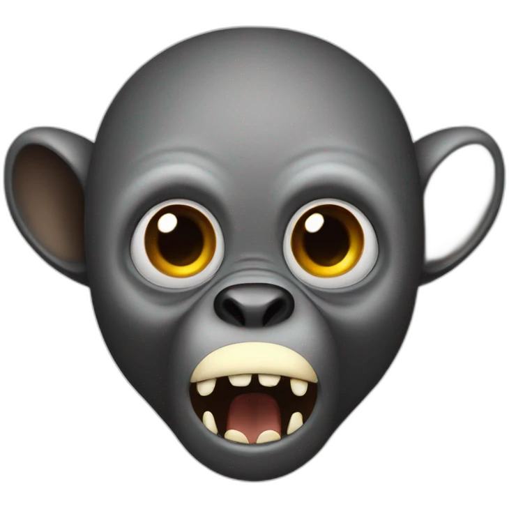 Primate with spider-like body and scary mouth emoji