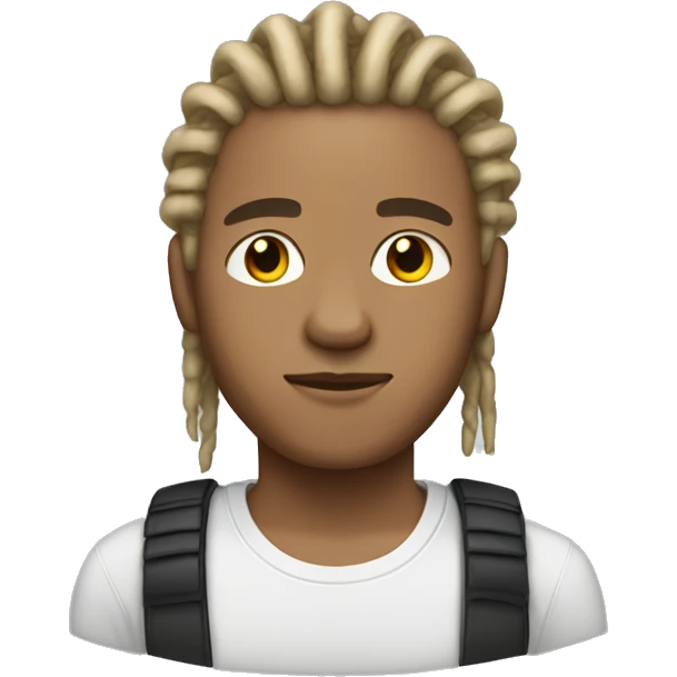 light skin man with short dreads emoji