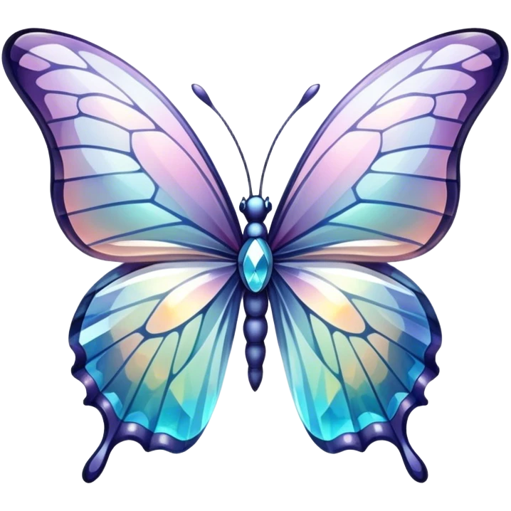 Pretty Shiny sparkly glass crystal butterfly emoji