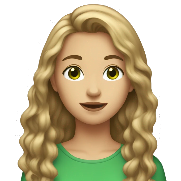 15 year old girl with dirty brownish blonde hair and green eyes emoji