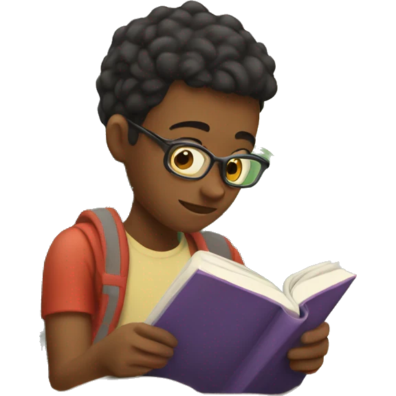 teenager reading a book emoji