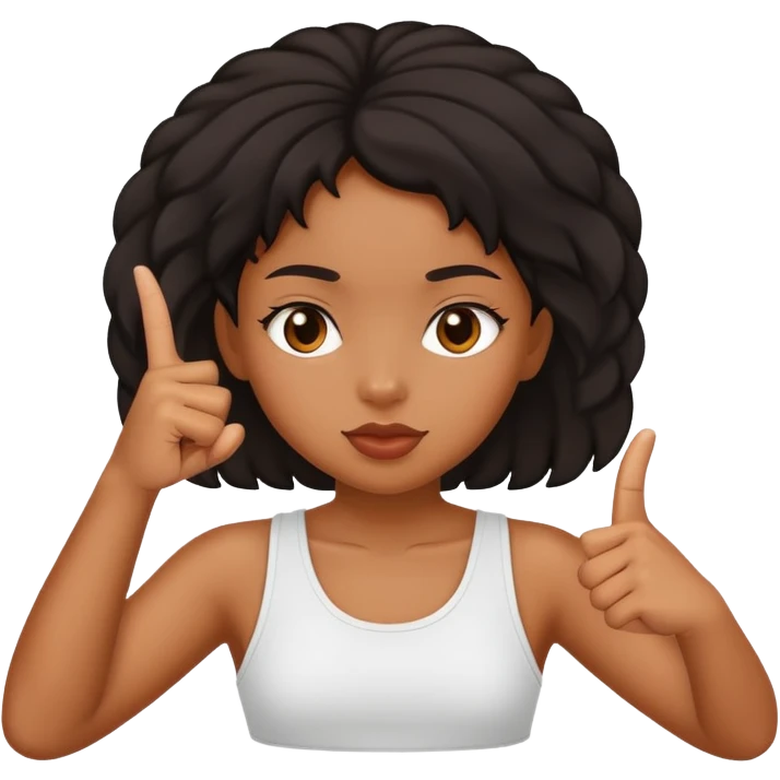 black girl sticking up middle finger emoji