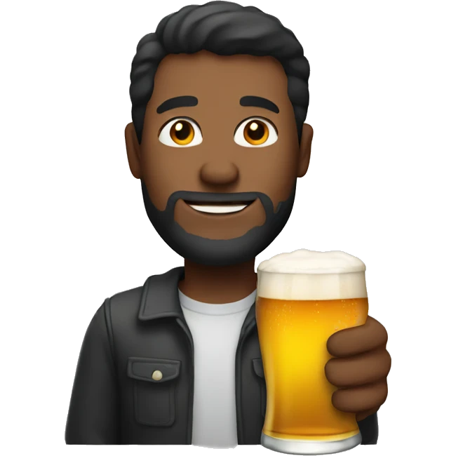 A man holding a glass of beer emoji