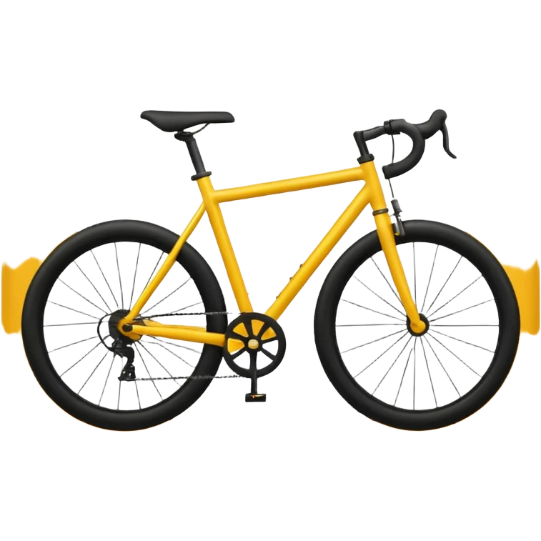 Create a Telugu Desam Party (TDP) flag emoji: bright solid yellow background, simple black bicycle icon in the center. Flat emoji style, bold colors, clean edges, no text, no gradients, no shadows. Square 1:1 ratio, transparent background, minimal and clear like a system emoji. emoji