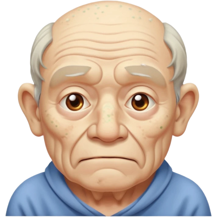 Ein Opa mit vielen Pickeln und einen Buckel man sieht seinen ganzen Körper  emoji