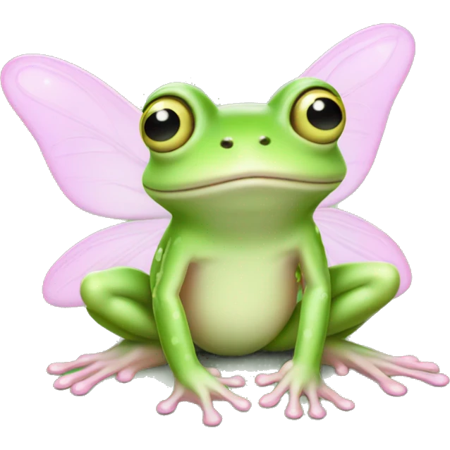 Light green Fairy frog with light pink wings emoji