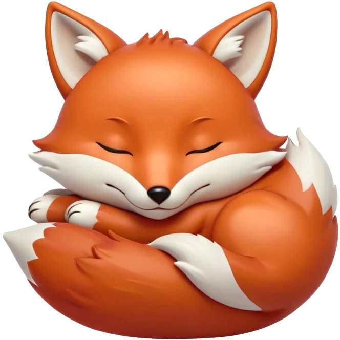 Meme-Worthy Cute Sleeping Fox Portrait Emoji, Head resting peacefully with a contented smile, showcasing a lithe build and a luxuriously soft red Fur with gentle white accents, eyes shut in a serene, restful nap, Simplified yet hilariously adorable features, highly detailed, glowing with a soft, drowsy light, high shine, relaxed and utterly lovable, stylized with an air of playful laziness, bright and heartwarming, soft glowing outline, capturing the essence of a comically sleepy fox, so meme-worthy it feels like it could instantly become the next viral sensation of adorable woodland slumber! emoji