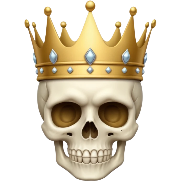 Skull face with a crown emoji