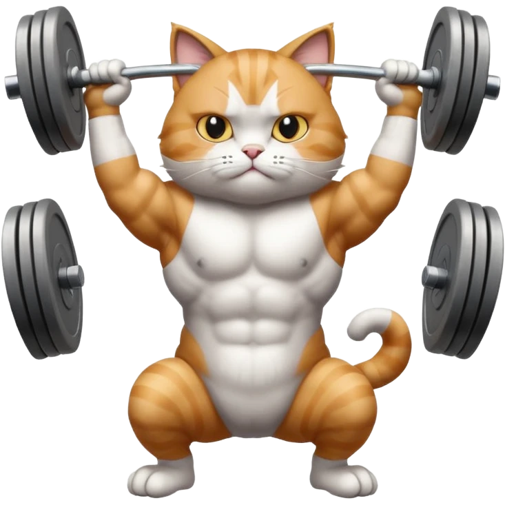  weightlifting cat emoji