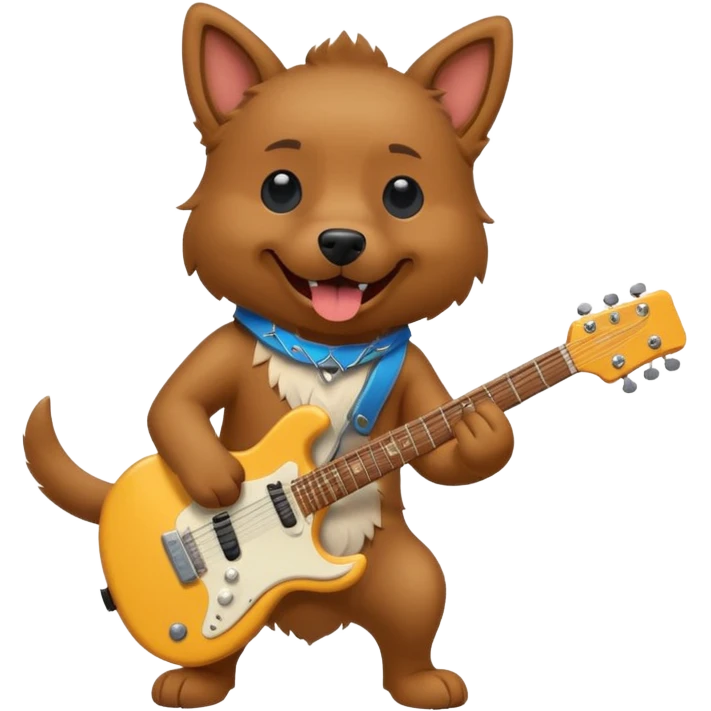 Dog shredding on an electric guitar emoji