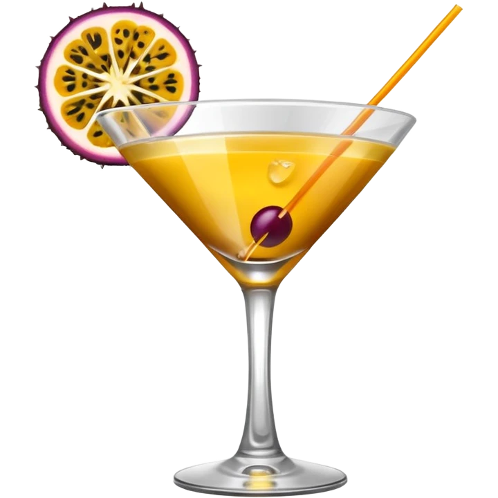 pornstar martini. the passion fruit slice should be on top of the liquid. not on the rim emoji