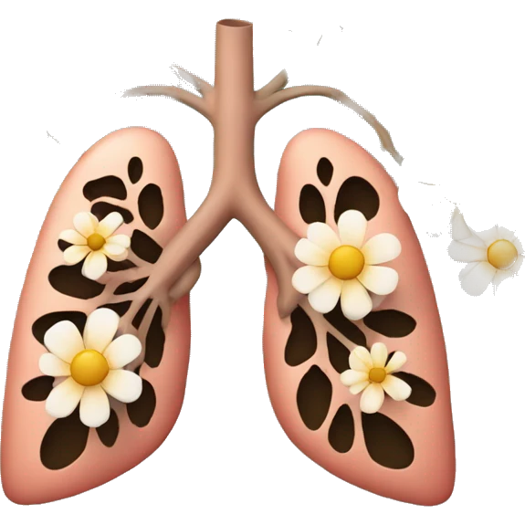 A pair of lungs with flowers emoji