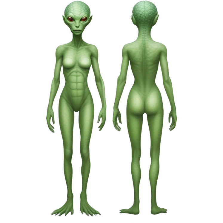 a Reptilian alien woman, full body, sleeping emoji