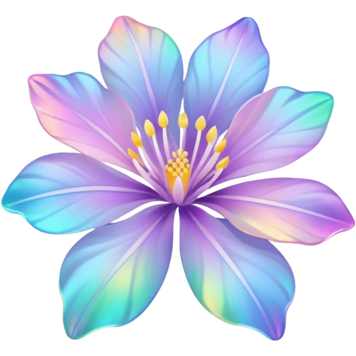 Pastel iridescent transparent luminescent aesthetic flowers emoji
