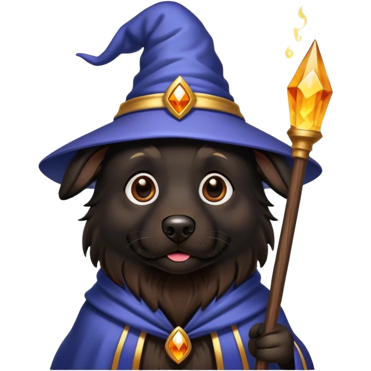 black dog Wizard emoji