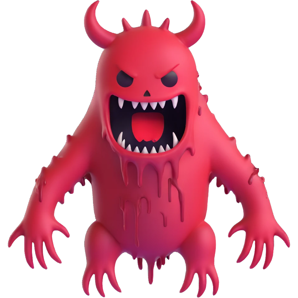 shapeshifting bloody monster made of blood emoji