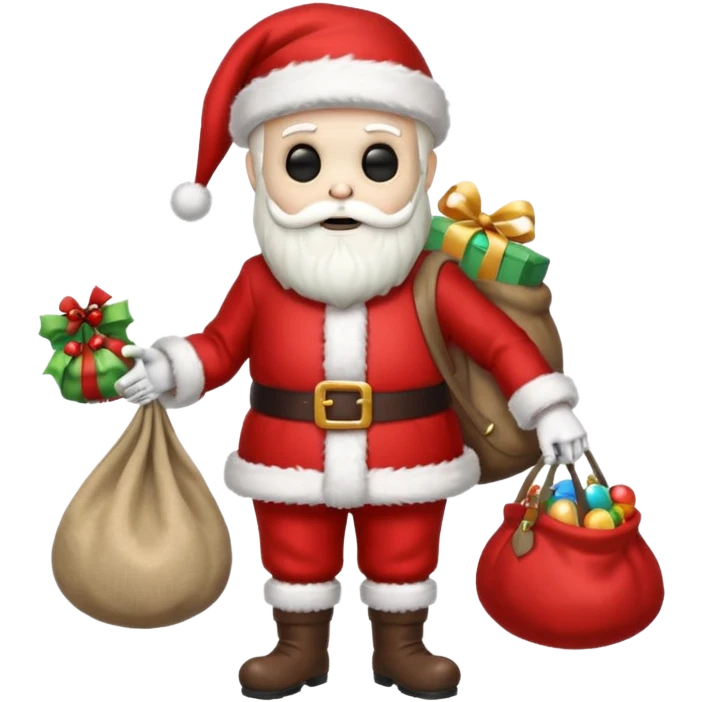 Skeleton death dressed as santa emoji