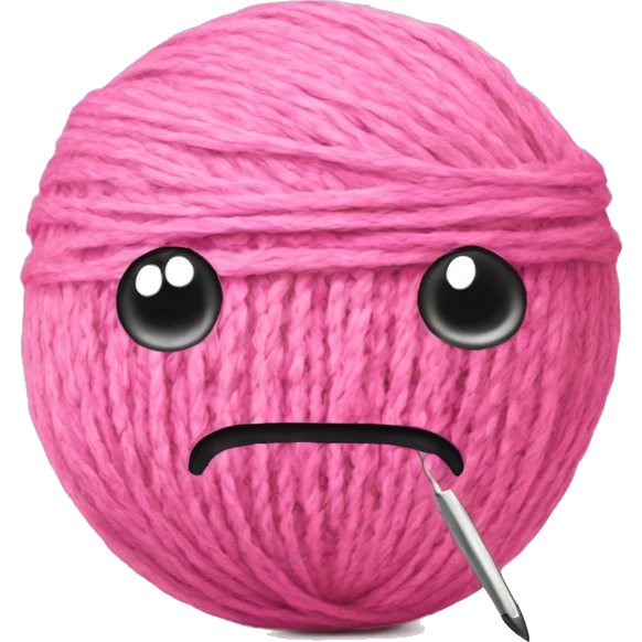 girl yarn ball pink crochet hook emoji