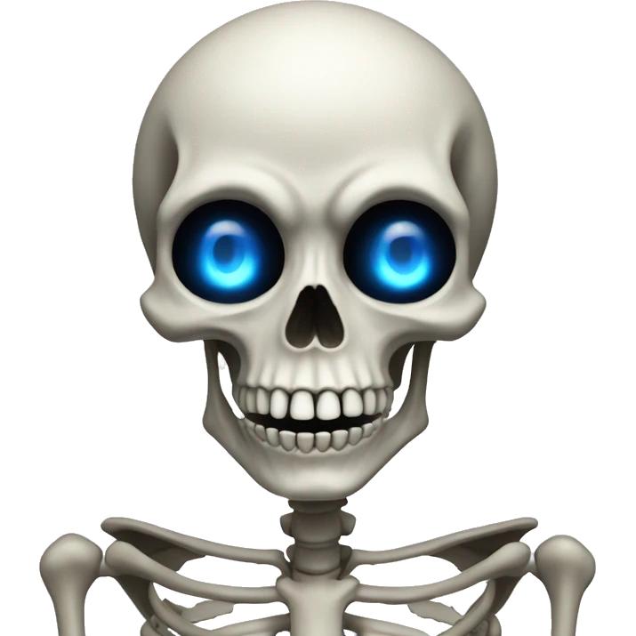 Skeleton with one blue glowing eye summoning mahoaga emoji