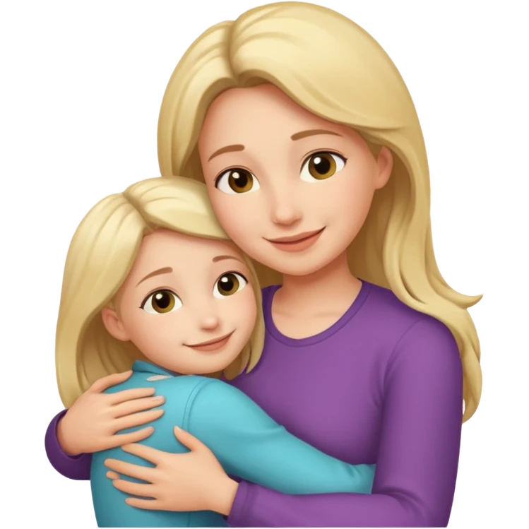 Mom hugging daughter emoji