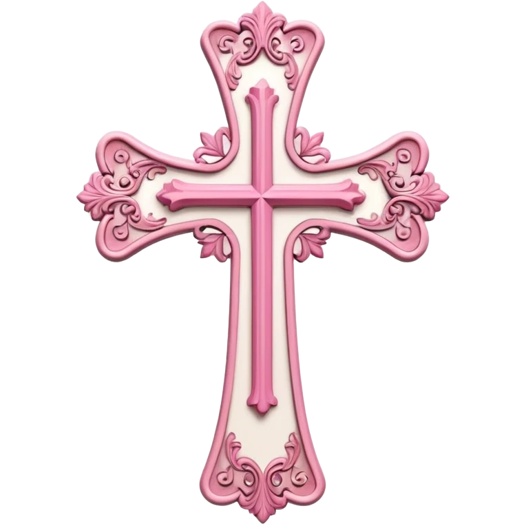 Pink and white cross emoji