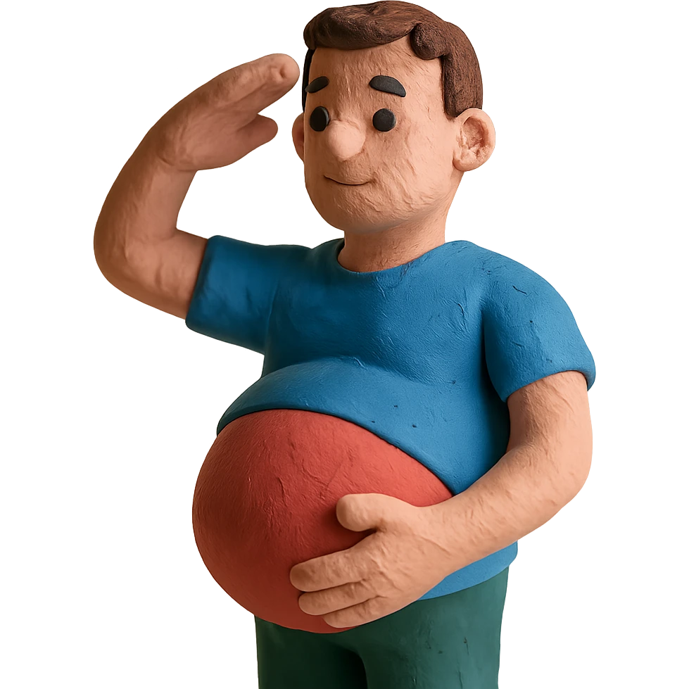 pregnant man saluting emoji