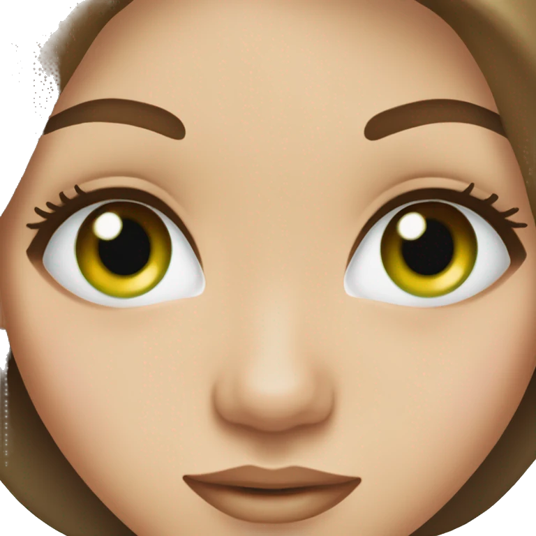 Woman with brown hair and blue green heterochromia eyes emoji