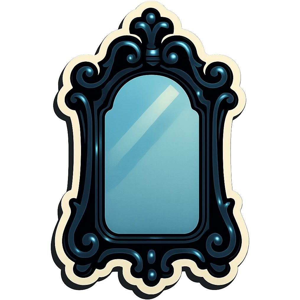 gothic mirror, ornate black frame emoji