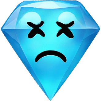 A smiley face crying diamond emoji