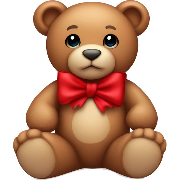 teddy bear with red bow and red rose emoji
