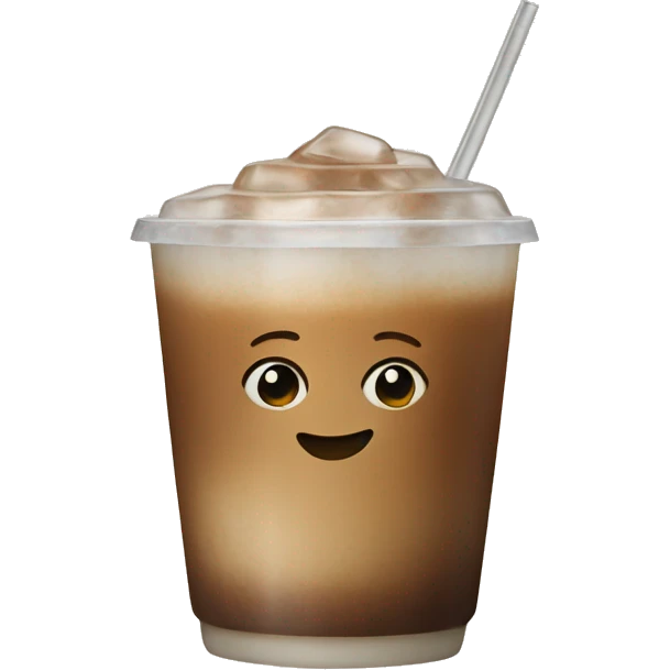 Starbuck ice coffee with ice cubes emoji