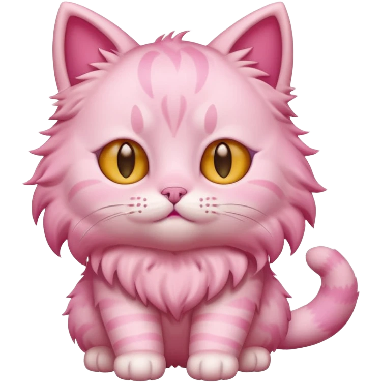 cute pink cat, full body emoji
