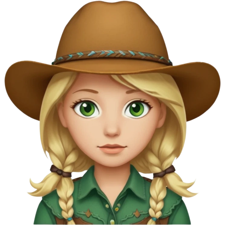 girl with blonde hair and green eyes western emoji