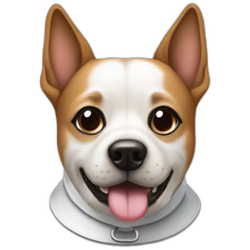dog with a protective Elizabethan collar around neck emoji