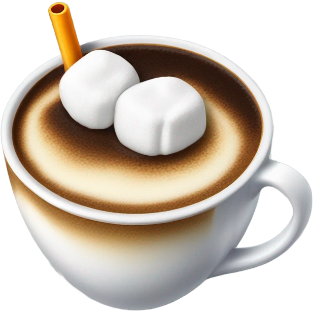 cup of coffee with marshmellows and straw emoji