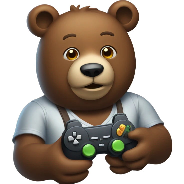 Bear playing video games  emoji