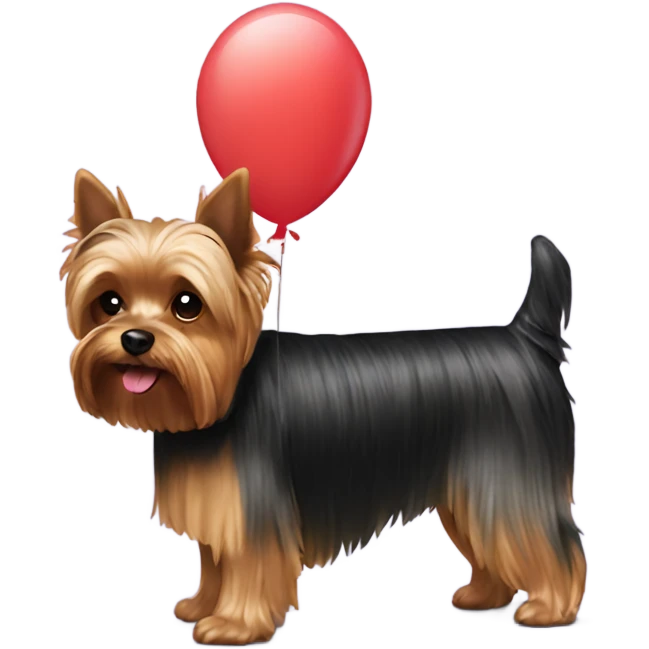 Yorkie with a balloon  emoji
