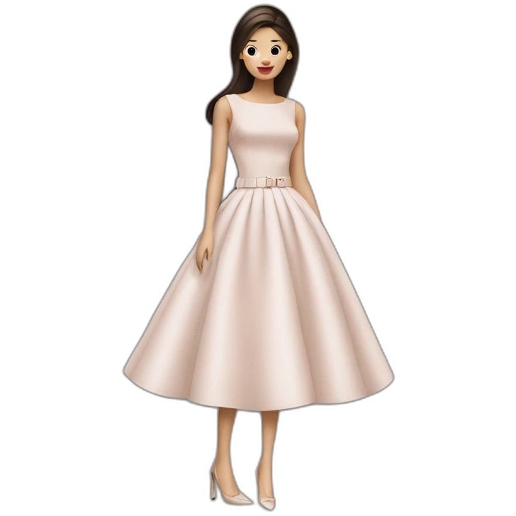 Brunette lady Dior dress  emoji