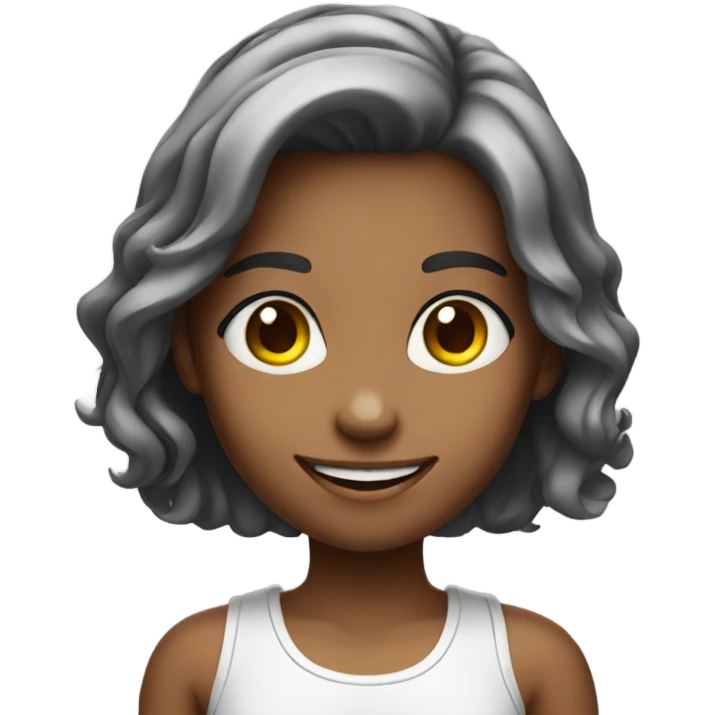 smiling girl in tank top emoji