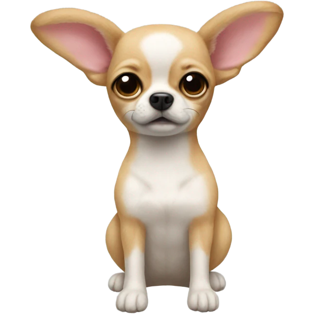 Stuffed animal bunny merged with chihuahua  emoji