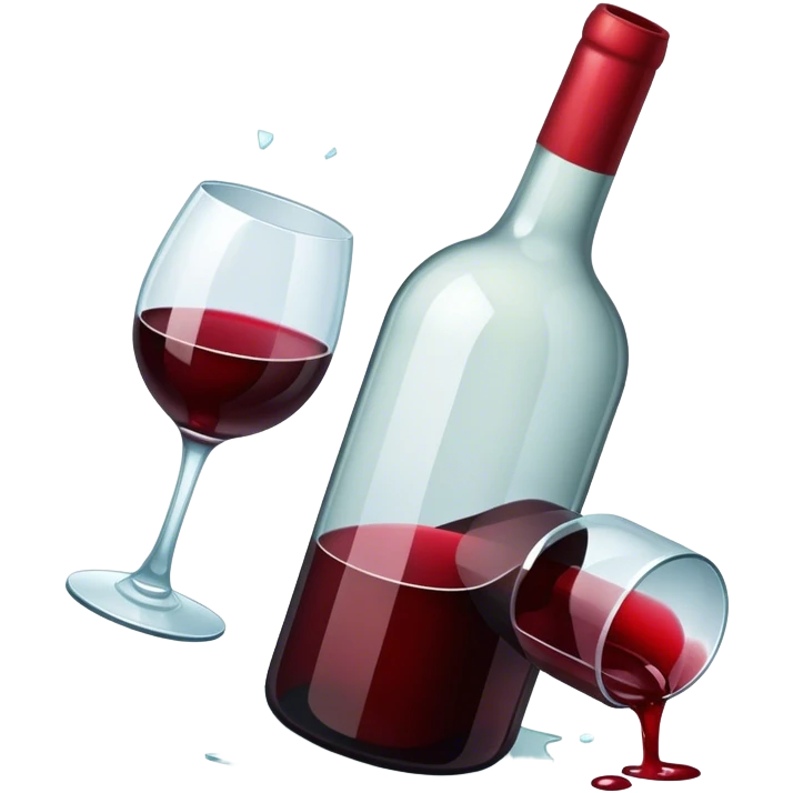 red wine broke glass bottle emoji