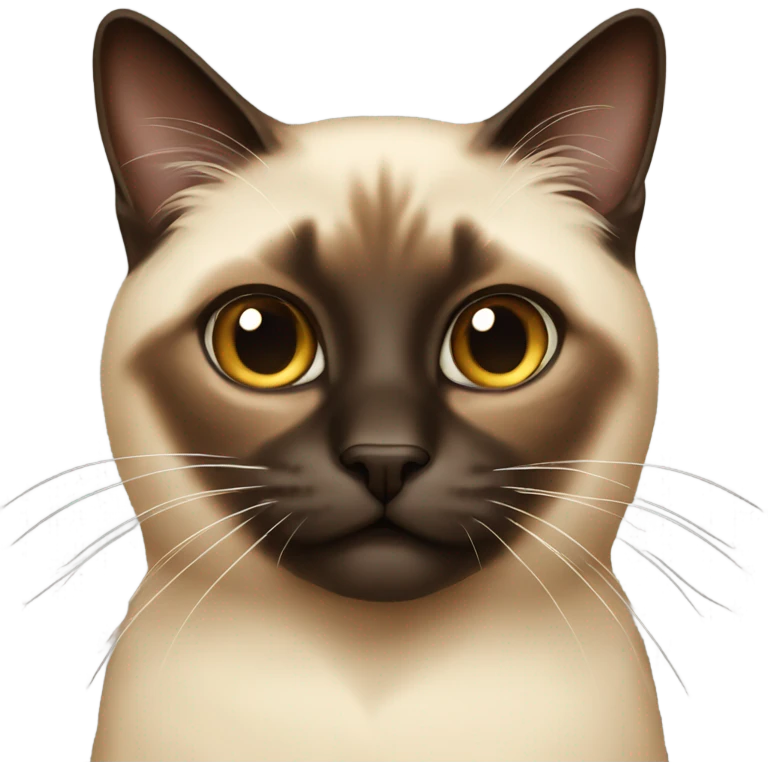 Siamese brown long hair cat  emoji