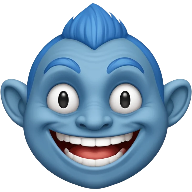Troll troll face blue emoji