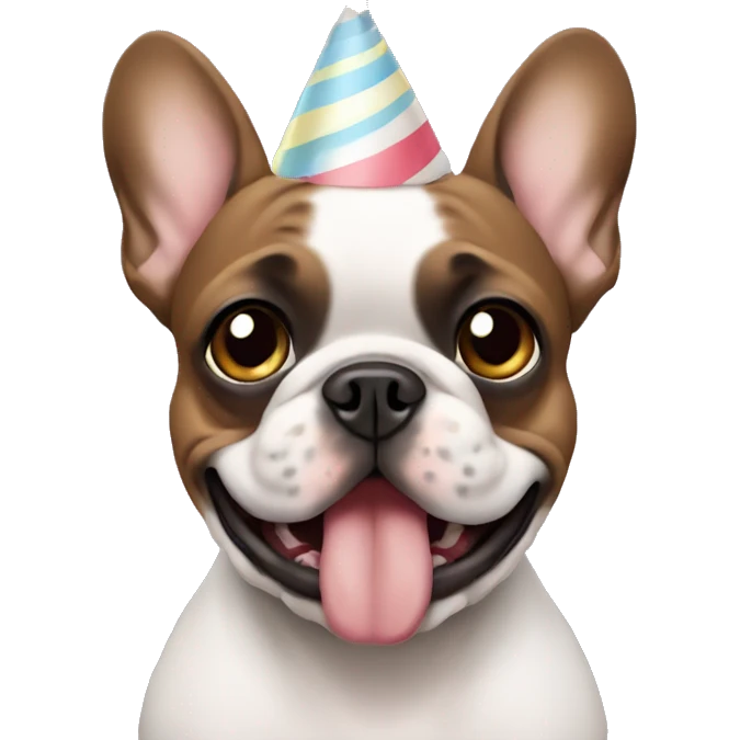Frenchie birthday.  emoji