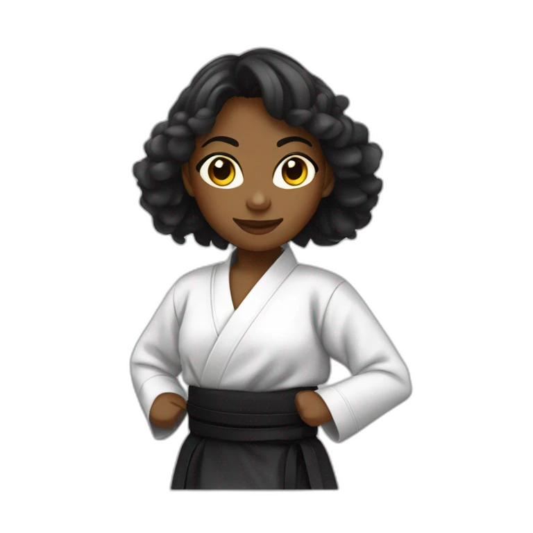 jeune femme noire en tenue d'aikido emoji