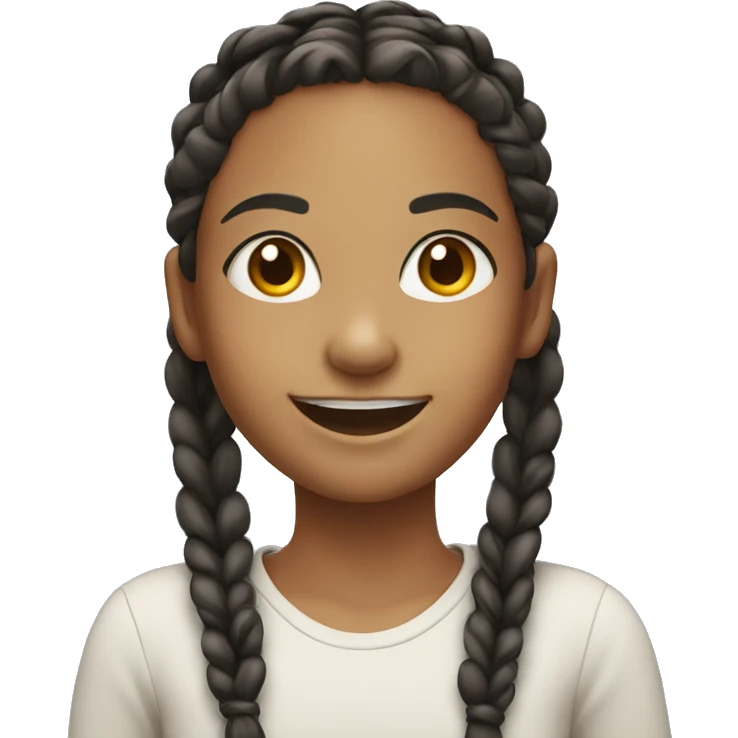 smiling girl with braids emoji